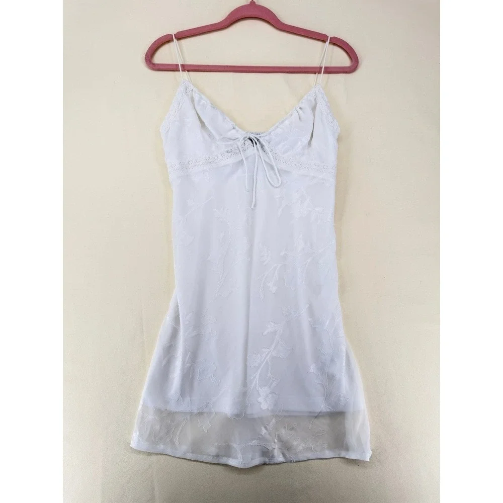 Princess Polly Floral Devore Lace Trim Mini Dress Size 8 White LIKE NEW - Picture 15 of 16